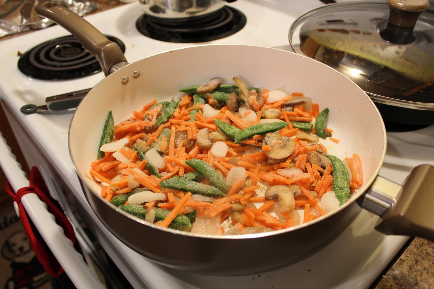 Frozen veggies add more moisture once cooked.